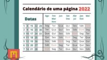 Calendário de Uma Página