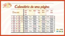 Calendário de uma página 2024